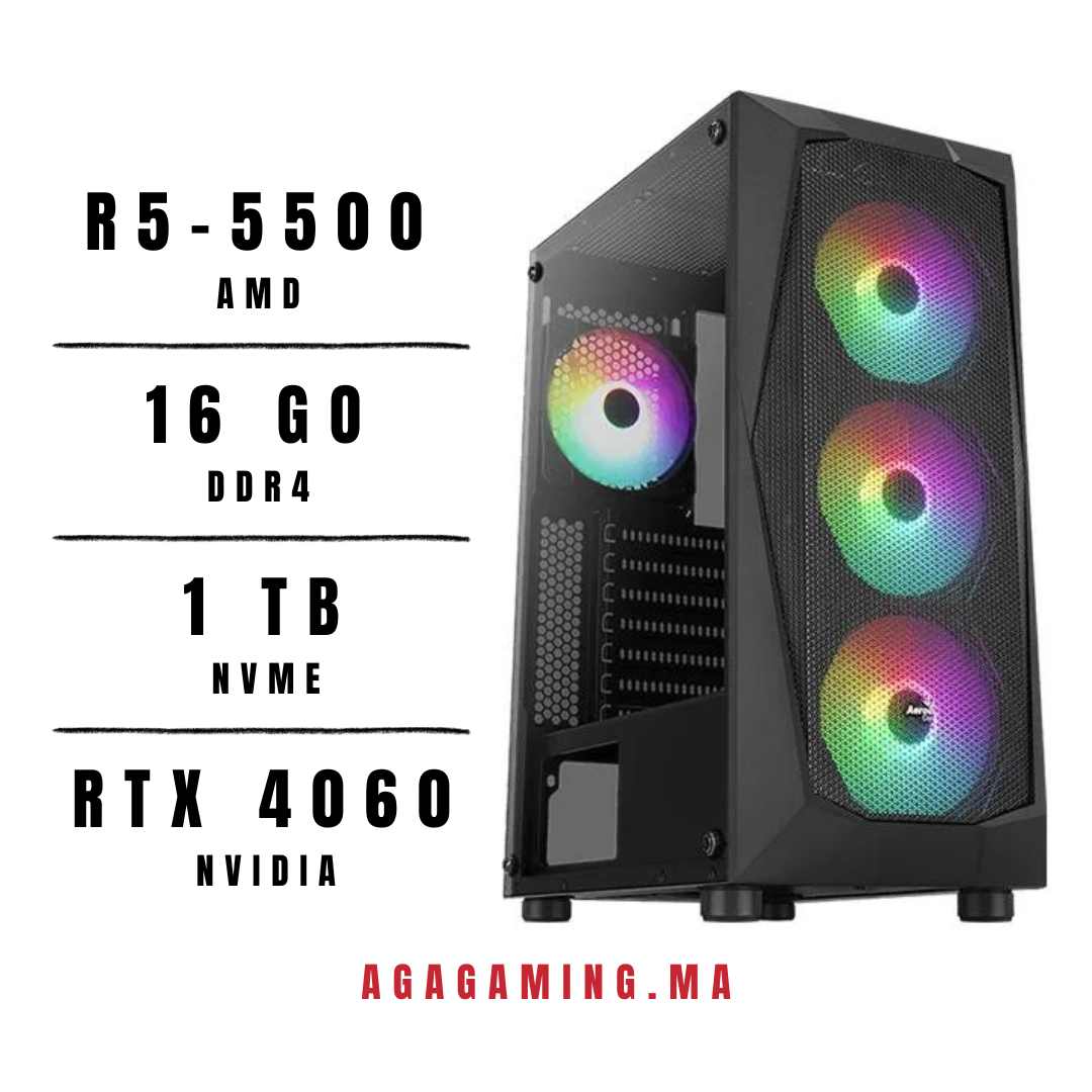 PC Gamer Ryzen 5 5500/16Gb/1TB NVMe/ RTX 4060 8Gb PC Gamer Ryzen 5 5500/16Gb/1TB NVMe/ RTX 4060 8Gb